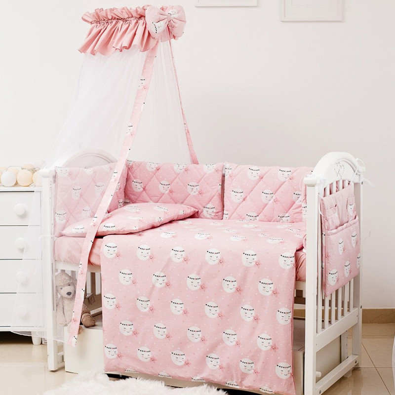 Постільний комплект 8 ел Twins Premium Glamour 4029-TGM-08, Moon pink, рожевий