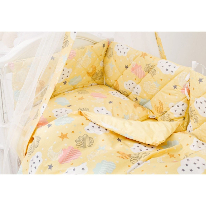Постільний комплект 8 ел Twins Premium Glamour 4029-TGС-05, Clouds yellow, жовтий