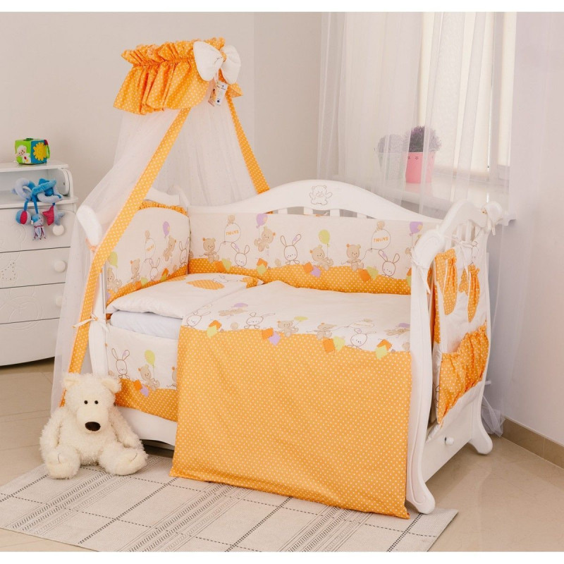 Постільний комплект 8 ел Twins Standard Basic 4050-CB-021, Горошки оранжеві, оранжевий