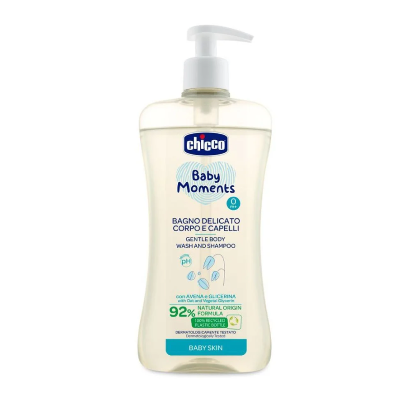 Ніжний гель-шампунь для тіла та волосся Chicco Baby Moments 500 мл