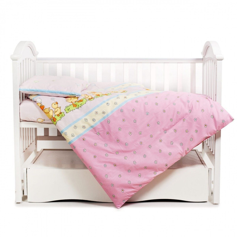 Змінна постіль 3 ел Twins Comfort 3051-C-026, Каченята рожеві, рожевий