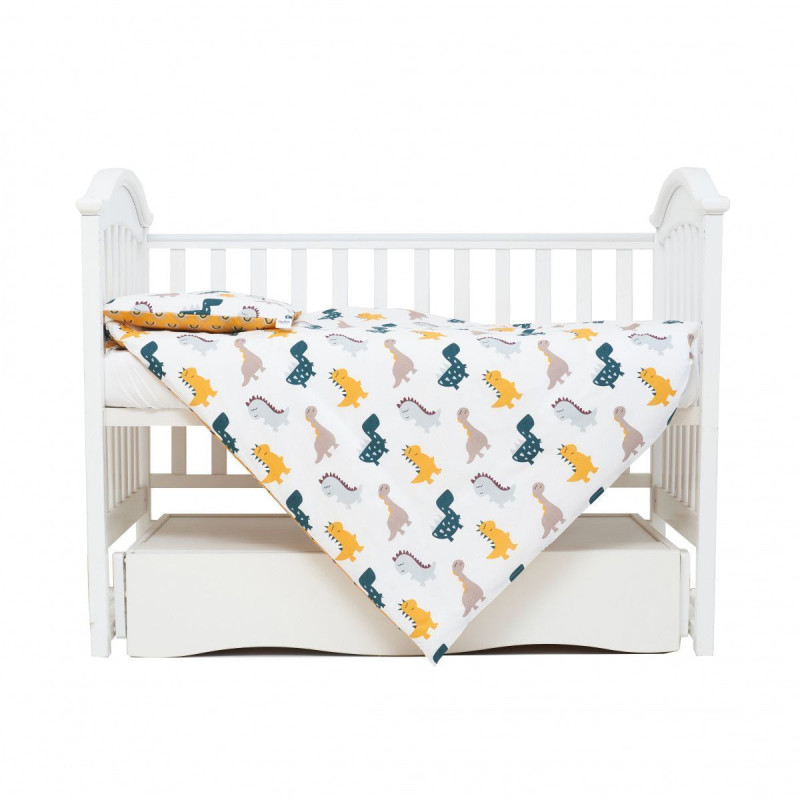 Змінна постіль 3 ел Twins Comfort line 3054-C-05, Динозаврик, жовтий