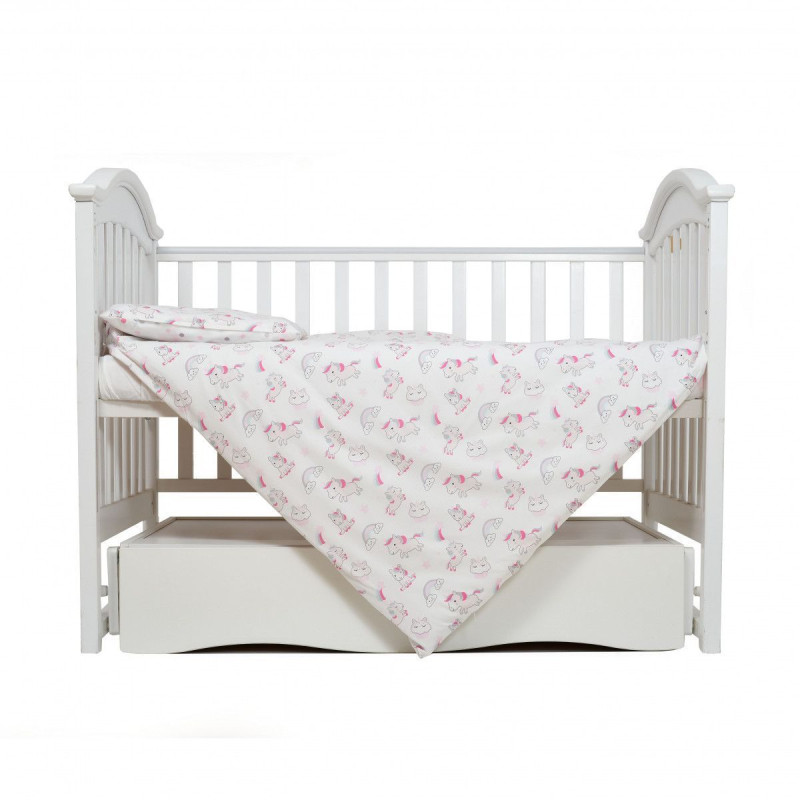Змінна постіль 3 ел Twins Comfort line 3054-C-066, Єдиноріг, рожевий