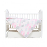 Змінна постіль 3 ел Twins Comfort line 3054-C-08, Хмаринки, сірий/рожевий