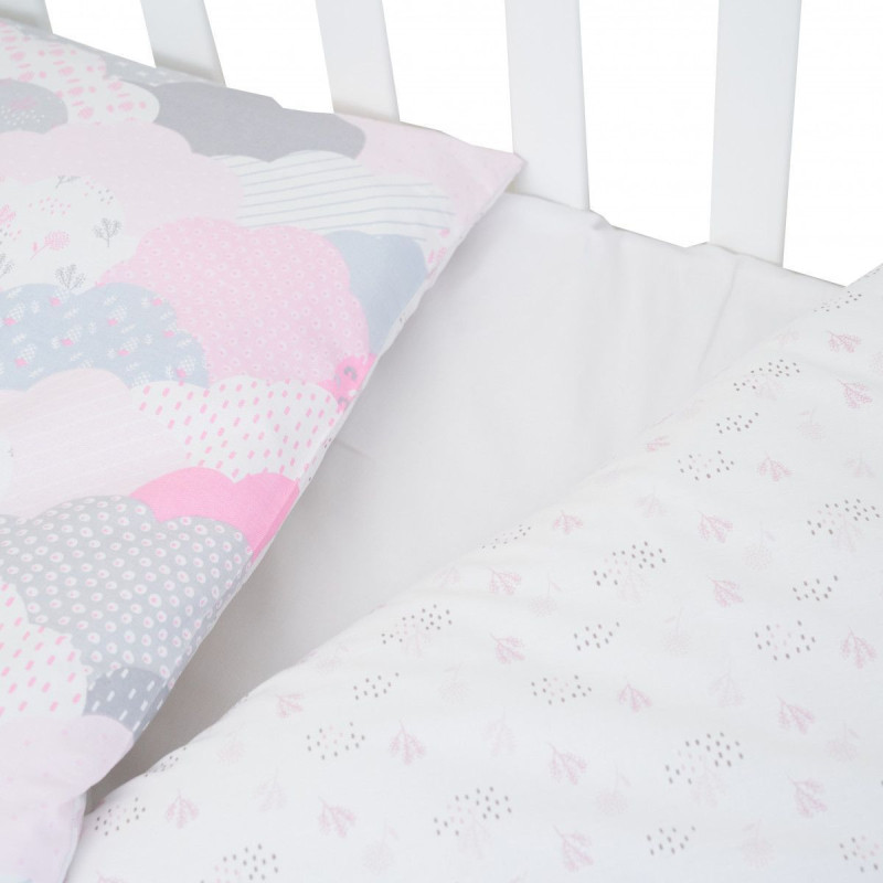 Змінна постіль 3 ел Twins Comfort line 3054-C-08, Хмаринки, сірий/рожевий