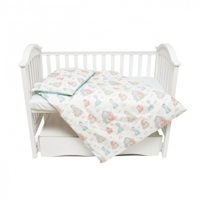 Змінна постіль 3 ел Twins Comfort line 3054-C-14, Динозаврик, ментол