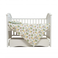 Змінна постіль 3 ел Twins Comfort Soft (фланель) 3010-TS-06, Stars green, білий/зелений