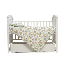 Змінна постіль 3 ел Twins Comfort Soft (фланель) 3010-TS-06, Stars green, білий/зелений