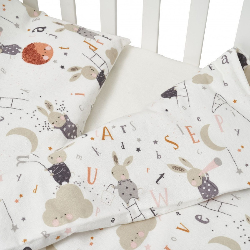 Змінна постіль 3 ел Twins Comfort Soft (фланель) 3010-TS-202, Rabbits , беж світлий