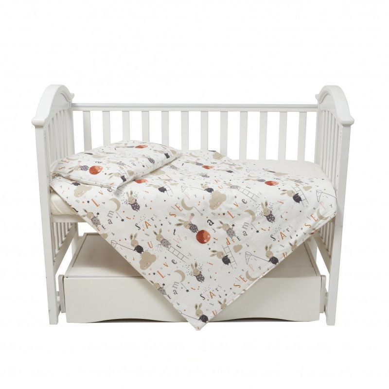 Змінна постіль 3 ел Twins Comfort Soft (фланель) 3010-TS-202, Rabbits , беж світлий