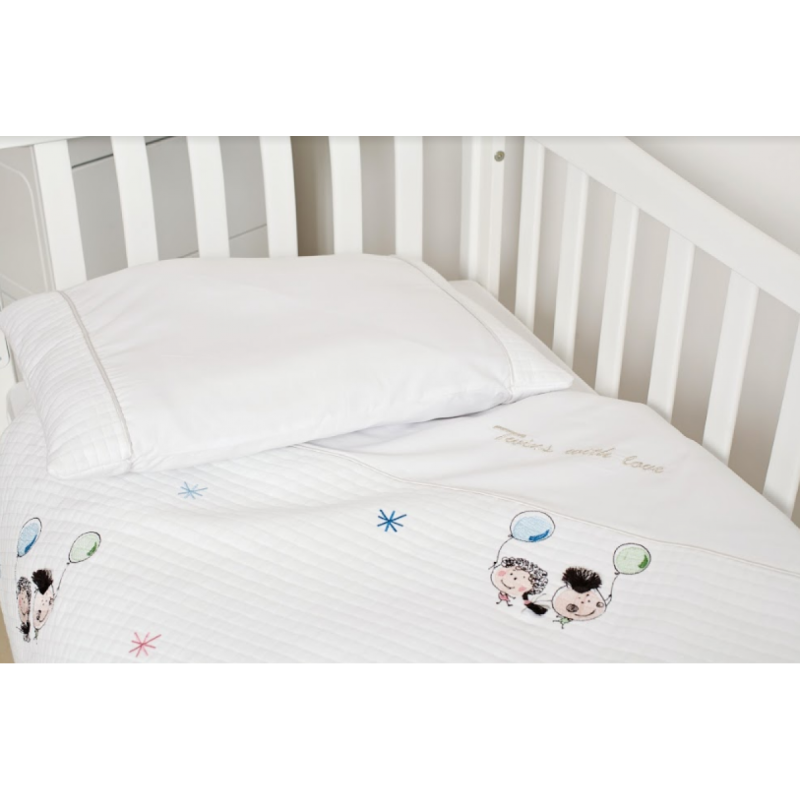 Змінна постіль 3 ел Twins Dolce Summer day з вишивкою 3062-TD-100-01, white, білий