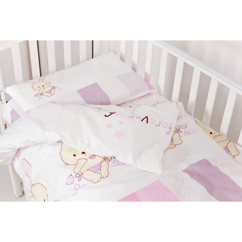 Змінна постіль 3 ел Twins Dolce Друзі зайчики 3060-D-002, pink, рожевий