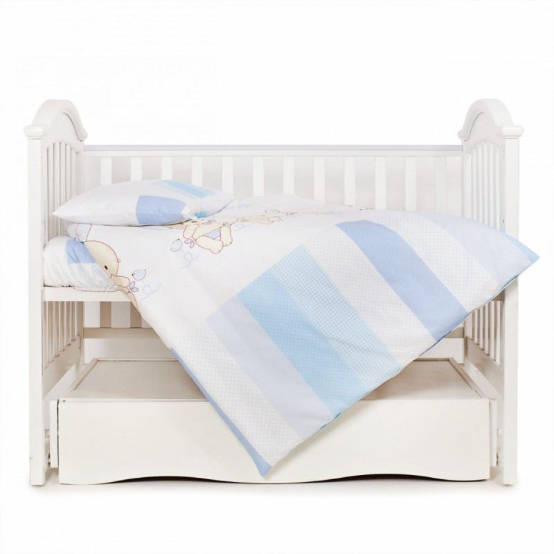 Змінна постіль 3 ел Twins Dolce Друзі зайчики 3060-D-003, blue, голубий