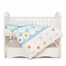 Змінна постіль 3 ел Twins Eco Line 3090-E-021, Animals mint, м"ятний