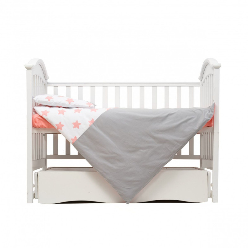 Змінна постіль 3 ел Twins Eco Stars 3090-TS-15, coral, білий/рожевий