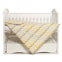 Змінна постіль 3 ел Twins Happy 3033-TH-30005, wave yellow, білий/жовтий
