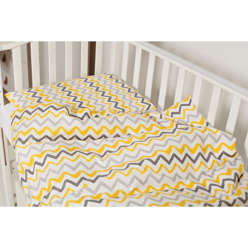 Змінна постіль 3 ел Twins Happy 3033-TH-30005, wave yellow, білий/жовтий