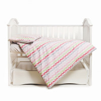 Змінна постіль 3 ел Twins Happy 3033-TH-30008, wave pink, сірий/рожевий