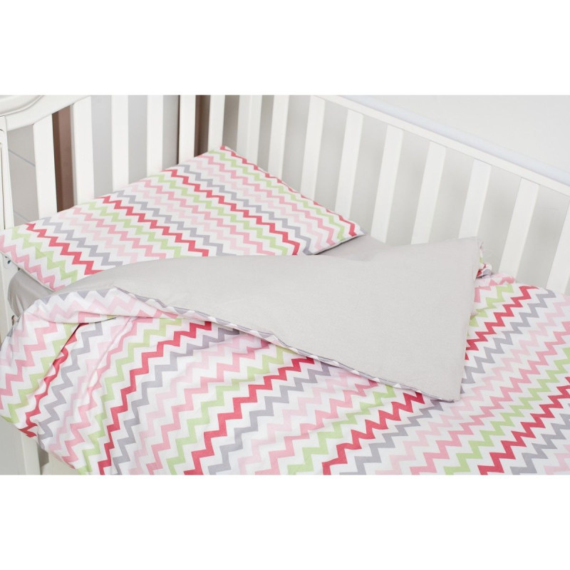 Змінна постіль 3 ел Twins Happy 3033-TH-30008, wave pink, сірий/рожевий