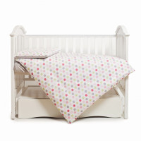 Змінна постіль 3 ел Twins Happy 3033-TH-30108, Points pink, сірий/рожевий