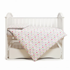 Змінна постіль 3 ел Twins Happy 3033-TH-30108, Points pink, сірий/рожевий