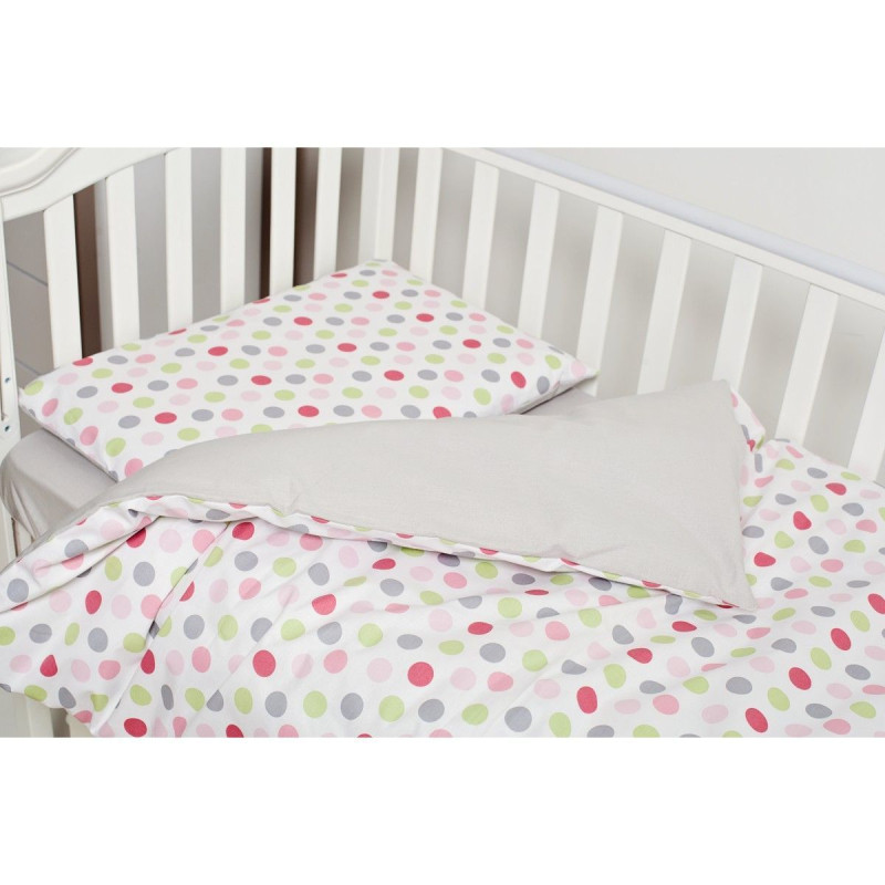 Змінна постіль 3 ел Twins Happy 3033-TH-30108, Points pink, сірий/рожевий