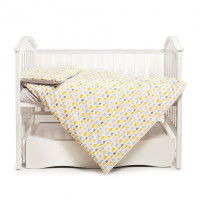 Змінна постіль 3 ел Twins Happy 3033-TH-30205, Clouds yellow, сірий/жовтий
