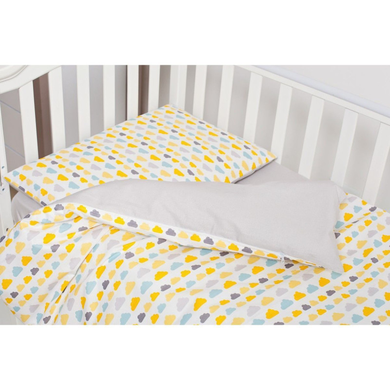 Змінна постіль 3 ел Twins Happy 3033-TH-30205, Clouds yellow, сірий/жовтий