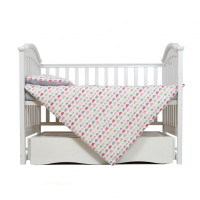 Змінна постіль 3 ел Twins Happy 3033-TH-30208, Clouds pink, сірий/рожевий