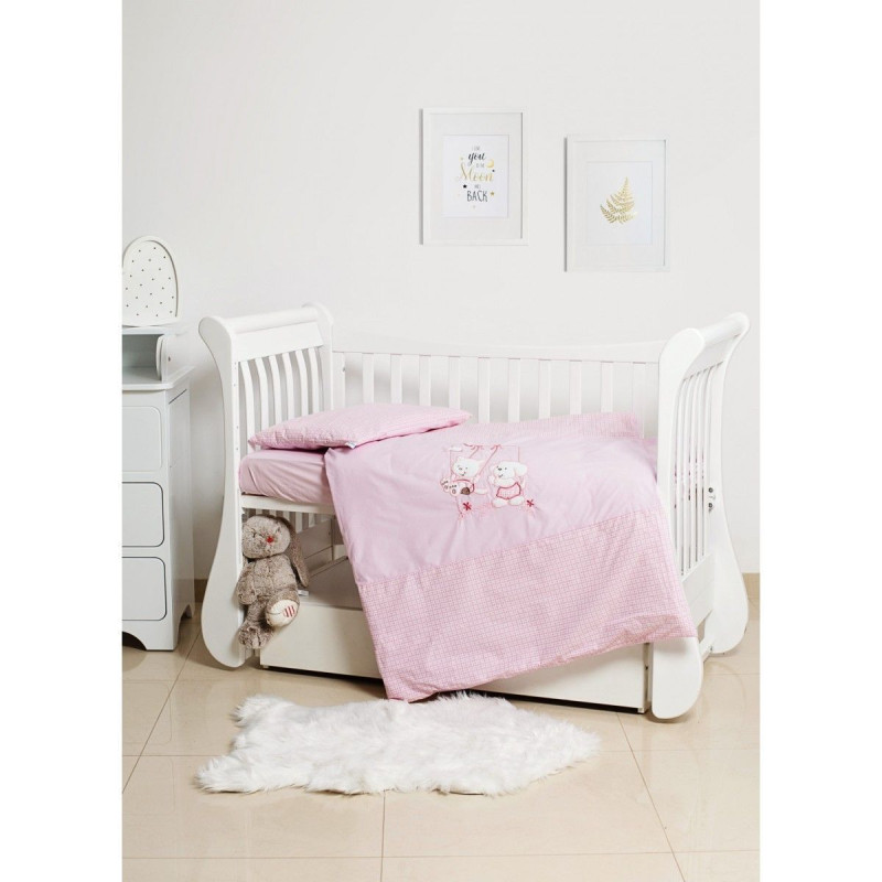 Змінна постіль 3 ел Twins Limited 3099-TL-004, Dog & cat pink, рожевий