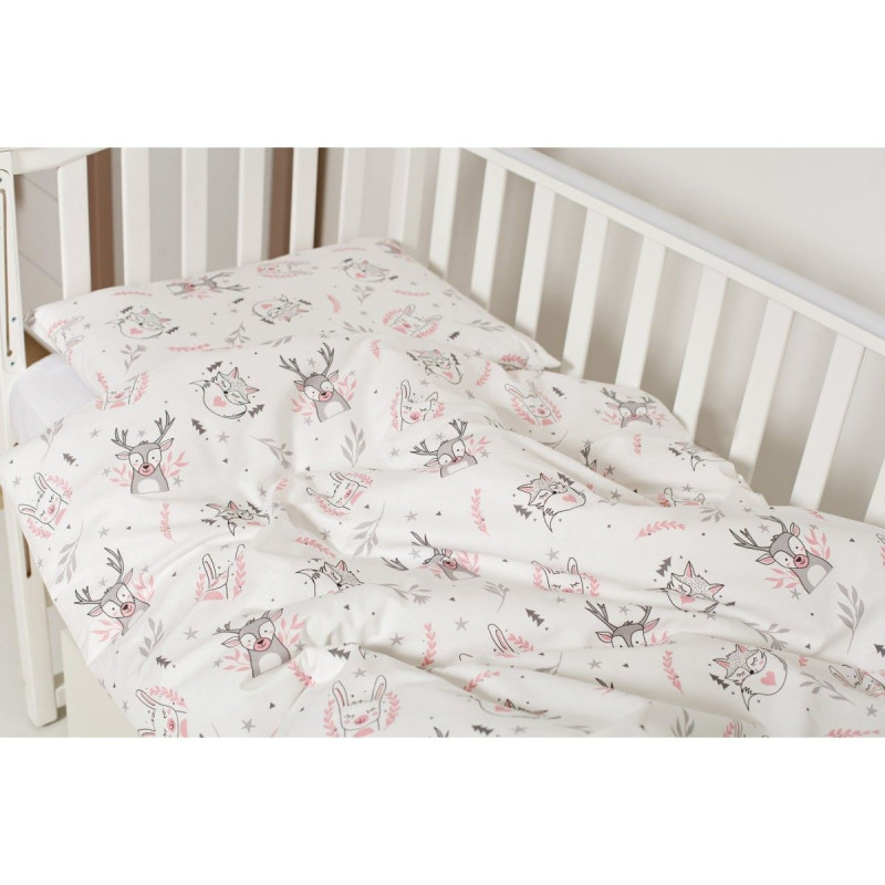 Змінна постіль 3 ел Twins Modern New 3040-PMN-01, Animals pink, сірий/рожевий