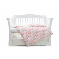 Змінна постіль 3 ел Twins Premium Пташки 3029-P-031, Пташки корал, кораловий