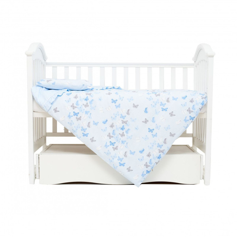 Змінна постіль 3 ел Twins Romantic Spring collection 3024-RS-04, Butterfly blue, блакитний