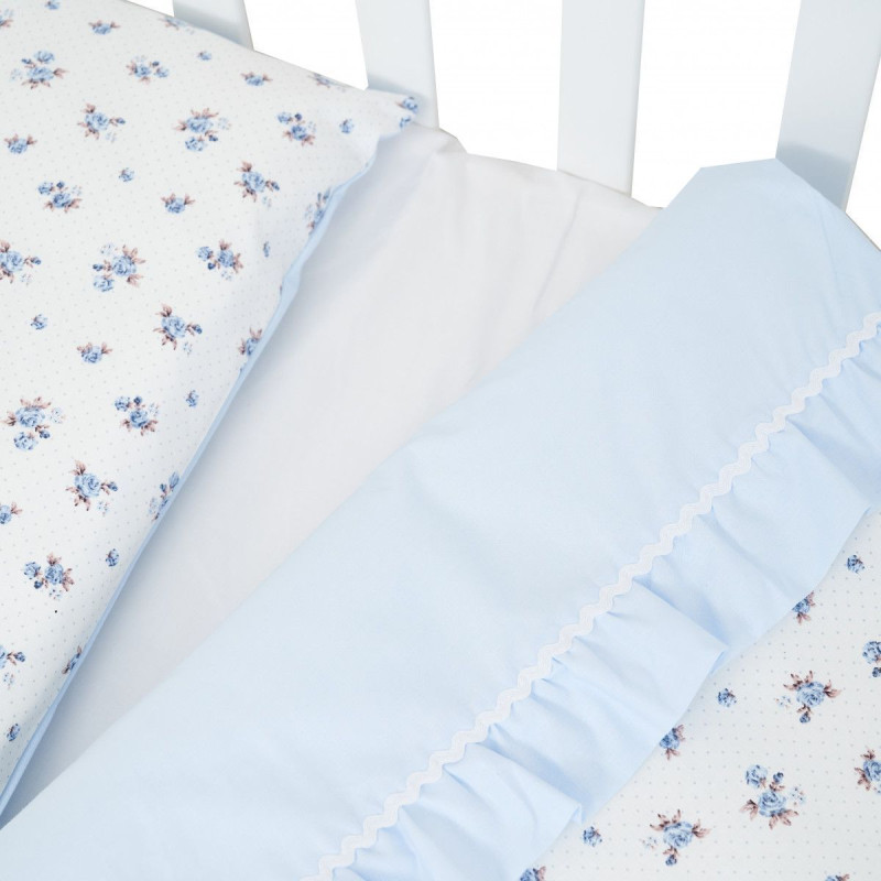 Змінна постіль 3 ел Twins Romantic Spring collection 3024-RS-401, Flower Power, блакитний
