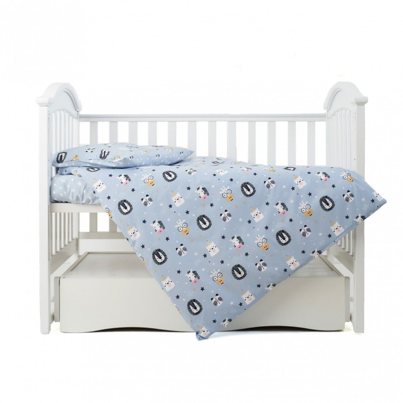 Змінна постіль 3 ел Twins Zoo 3022-TZ-04, blue, блакитний