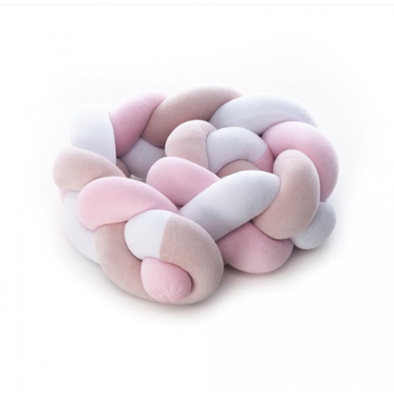 Бампер - косичка Twins 3-х прядна 150 см 2020-K3-150-08, pink, рожевий