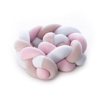 Бампер - косичка Twins 3-х прядна 200 см 2020-K3-200-08, pink, рожевий