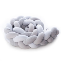Бампер - косичка Twins 3-х прядна 220 см 2020-K3-220-010, grey, сірий