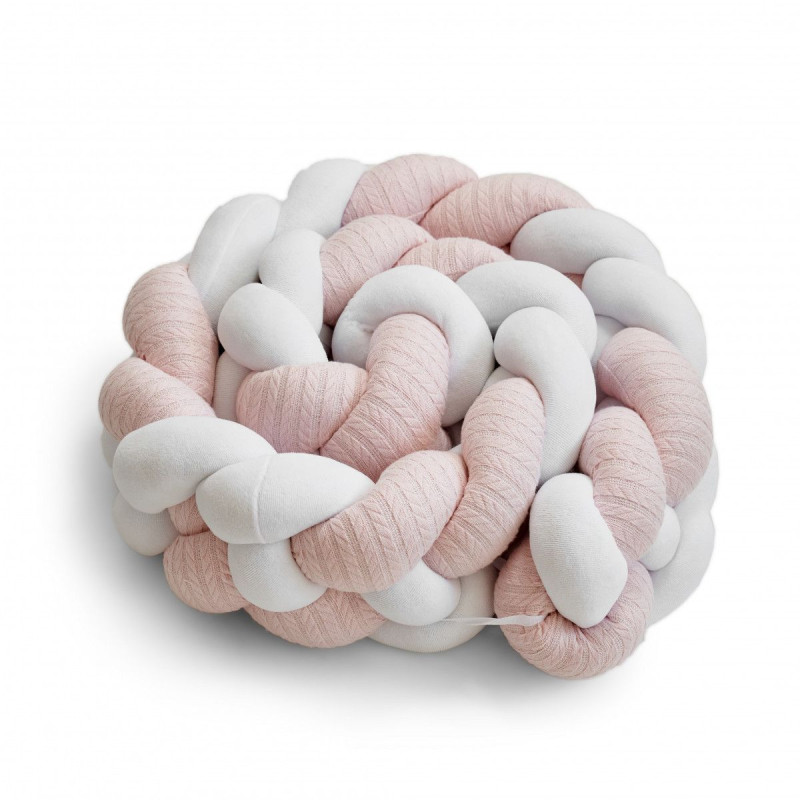 Бампер - косичка Twins 4-х прядна 240 см Pastel 2020-K4-240P-08, pink, рожевий