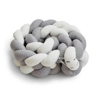 Бампер - косичка Twins 4-х прядна 240 см Pastel 2020-K4-240P-10, grey, сірий