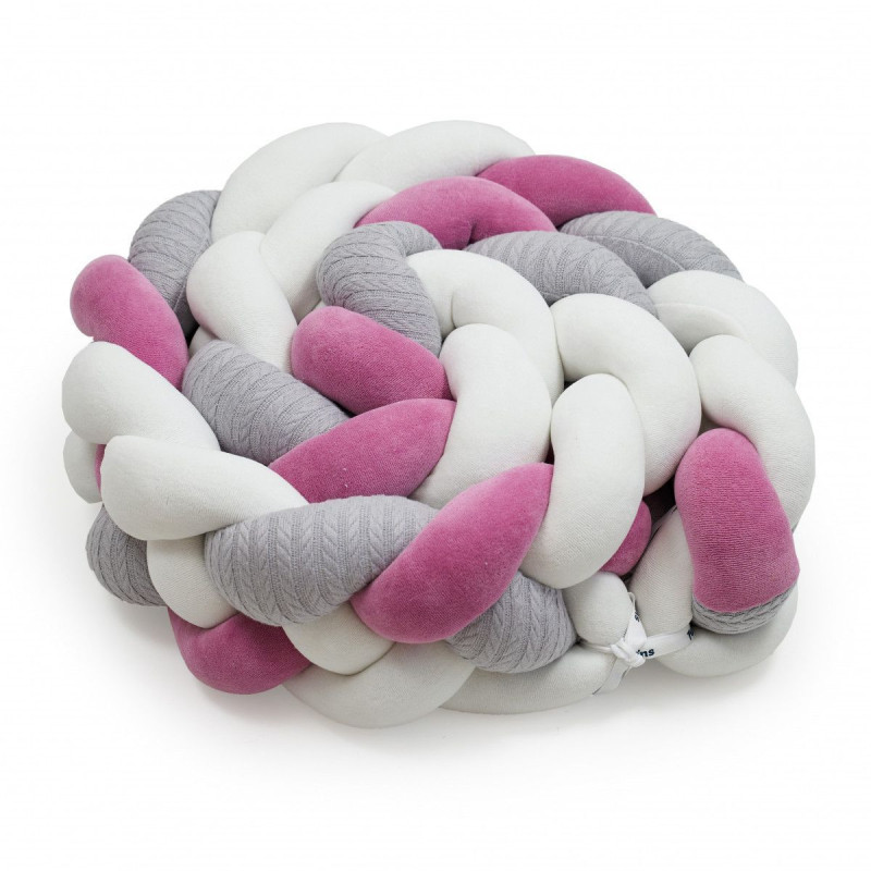 Бампер - косичка Twins 4-х прядна 240 см Pastel 2020-K4-240P-27, fuchsia, фуксія