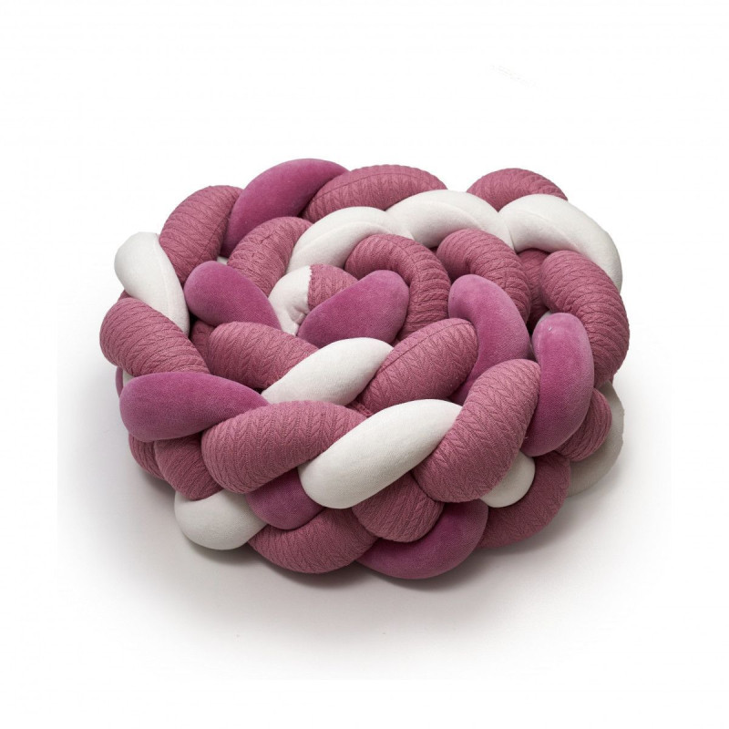 Бампер - косичка Twins 4-х прядна 240 см Pastel 2020-K4-240P-27, fuchsia, фуксія