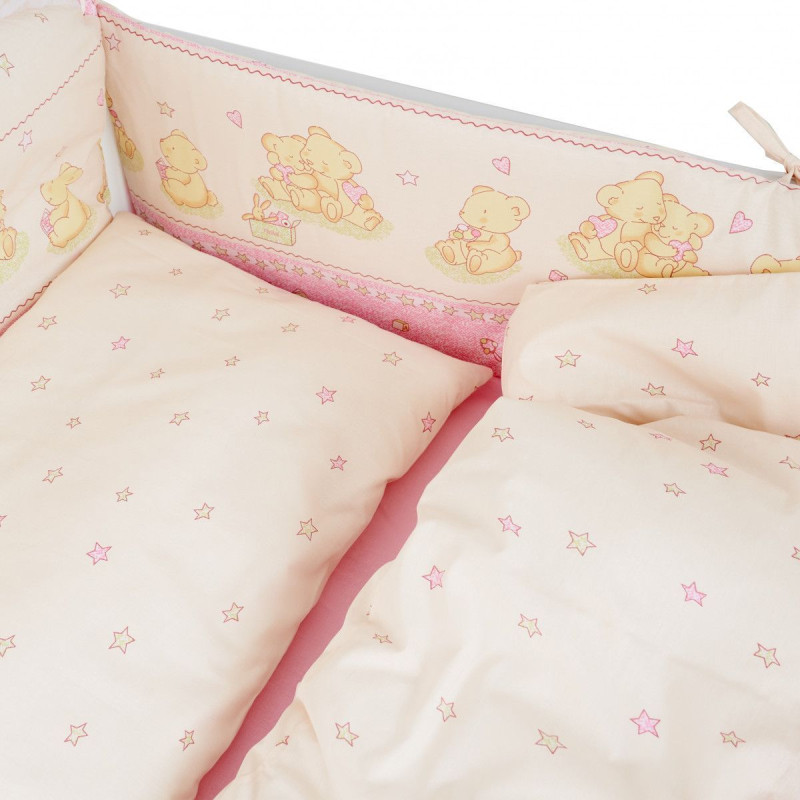 Бампер Twins Comfort 2051-С-016, Ведмедики з зіркою рожеві, рожевий