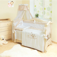 Бампер Twins Evo Літо сатин/аплікація 2073-A-015, white/beige, білий/беж