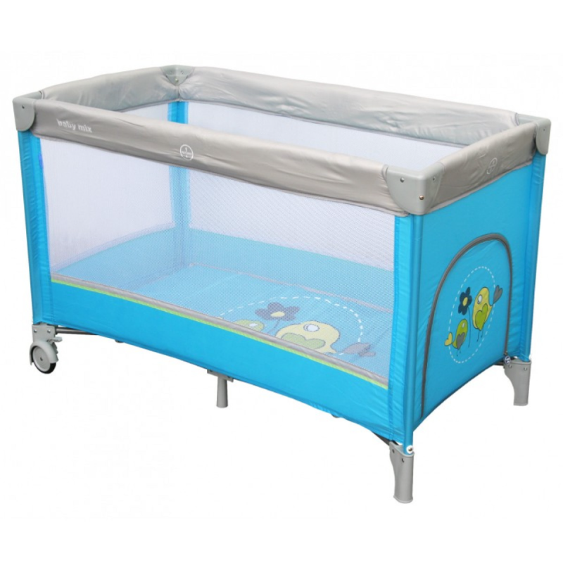 Манеж - ліжко Baby Mix HR-8052 Горобчики блакитний 44895, blue, блакитний