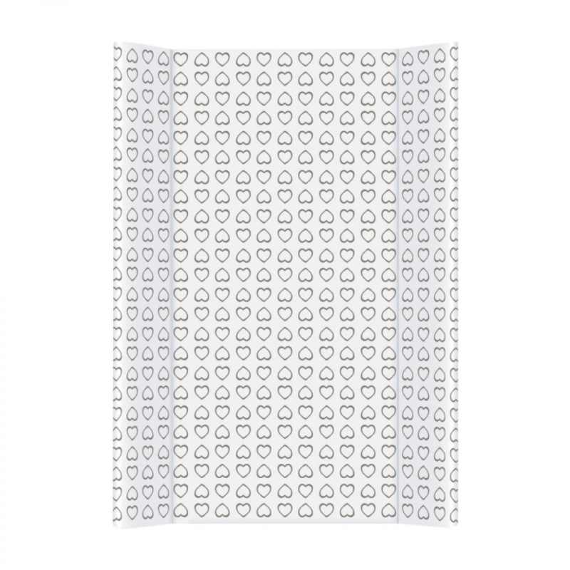 Повивальна дошка Cebababy 50x70 Day & Night W-203-094-519, Hearts / Серця, сірий/білий