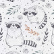 Повивальний матрац Cebababy 40x60 Watercolor Word W-305-000-636, Raccoon, білий