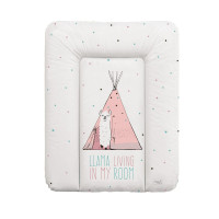 Повивальний матрац Cebababy 50x70 Lolly Polly W-143-120-607, Lama, білий/рожевий