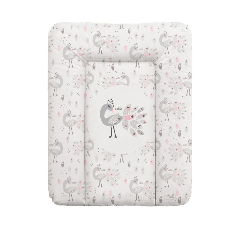 Повивальний матрац Cebababy 50x70 Lolly Polly W-143-120-608, Peacock, білий/рожевий