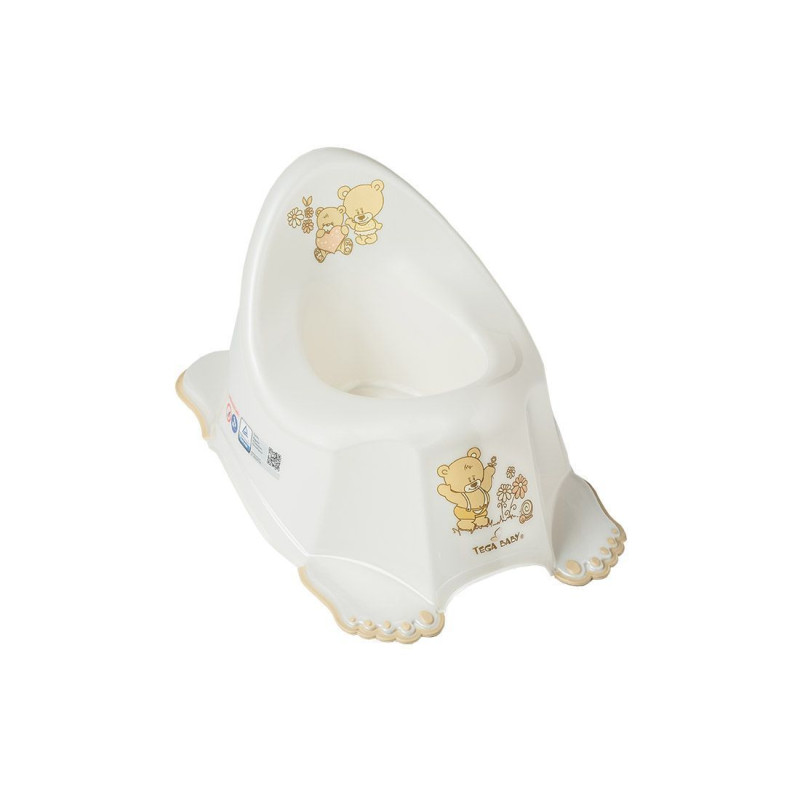Горщик Tega MS-013 Ведмедик без музики MS-013-118, white perla, білий